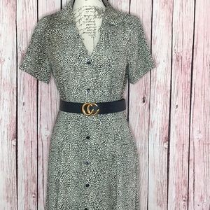 Mango Midi animal print dress medium